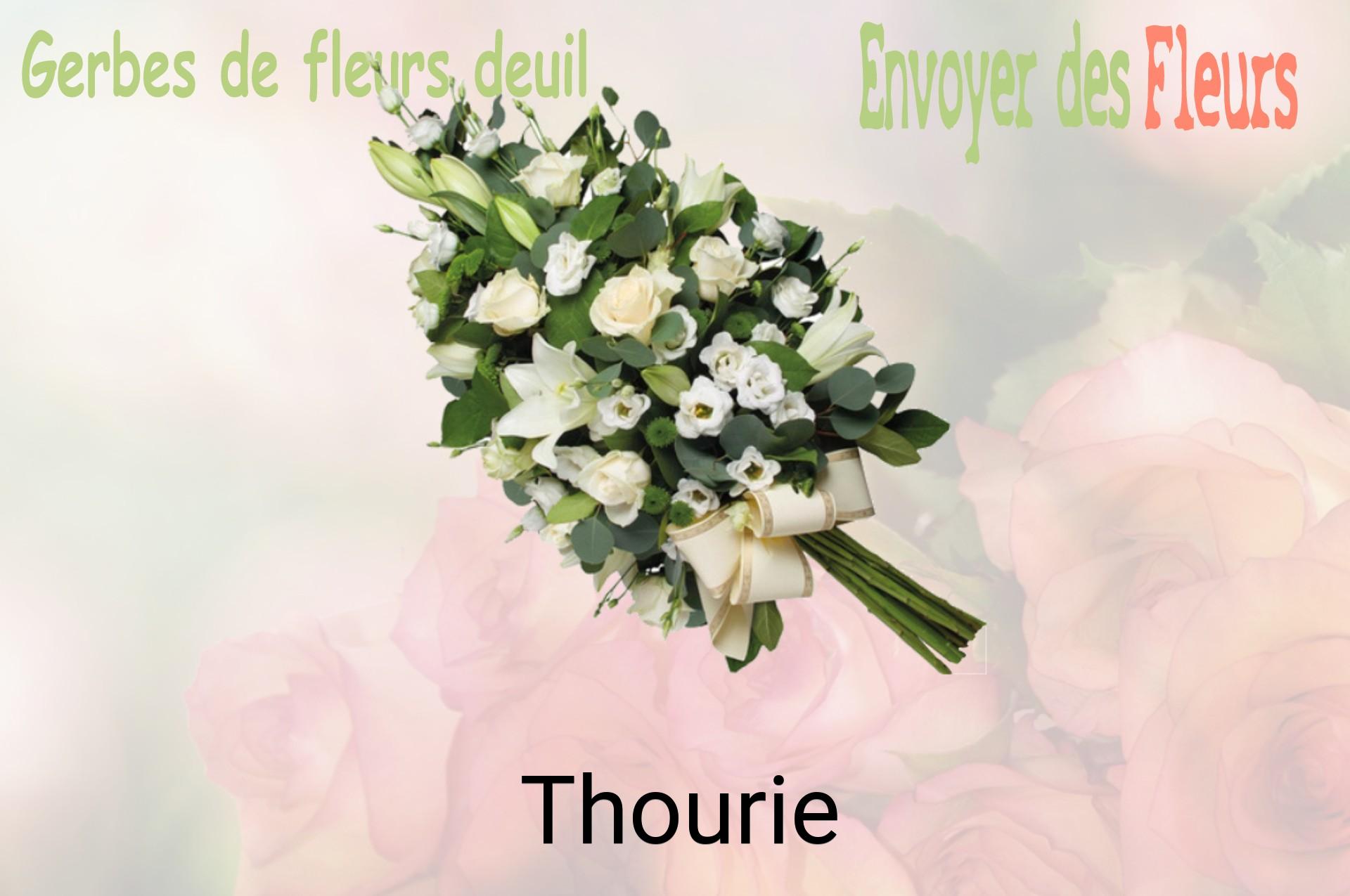 Gerbe de fleurs de deuil livrée à Thourie
